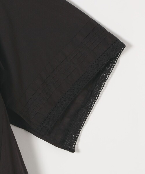 SHIPS for women / シップスウィメン quaranciel:〈洗濯機可能〉コットン レース ライン スクエア ネック ブラウス セール】quaranciel:〈洗濯機可能〉コットン レース ライン