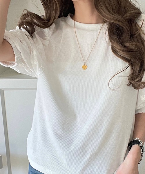 ホワイト 花柄 レース 半袖Tシャツ 楽天市場】花柄レースプルオーバー [C6996] レディース シアー 半袖