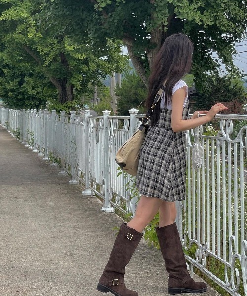 Teem Store(チームストア)の「チェックミニワンピース インナーキャミワンピ付き(ワンピース・レディース・ブラック・F)」の10枚目の写真