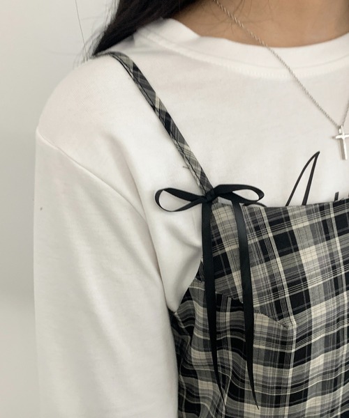 Teem Store(チームストア)の「チェックミニワンピース インナーキャミワンピ付き(ワンピース・レディース・ブラック・F)」の14枚目の写真