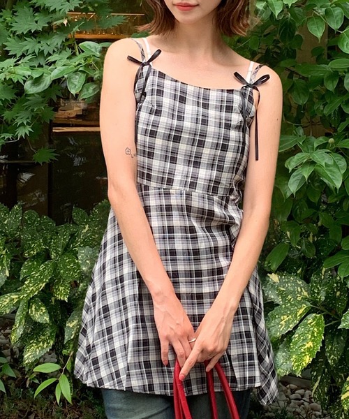 Teem Store(チームストア)の「チェックミニワンピース インナーキャミワンピ付き(ワンピース・レディース・ブラック・F)」の20枚目の写真