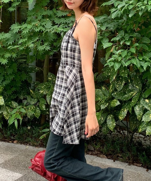 Teem Store(チームストア)の「チェックミニワンピース インナーキャミワンピ付き(ワンピース・レディース・ブラック・F)」の19枚目の写真