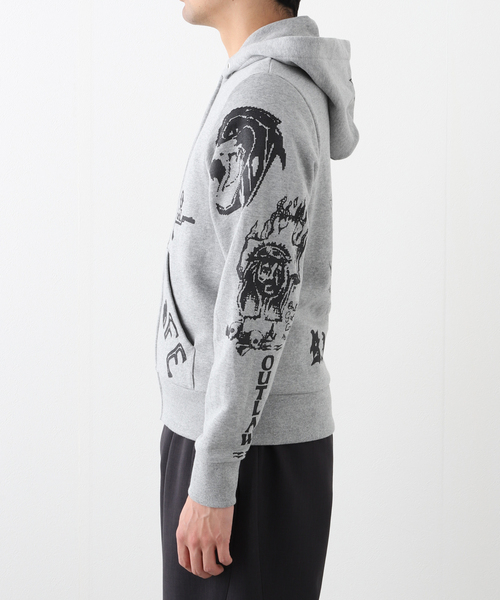 YUKI HASHIMOTO(ユウキハシモト)の「YUKI HASHIMOTO / ユウキハシモト HANDMADE 2PAC TATTOO HOOD 251-01-0601(パーカー・メンズ・グレー/ホワイト系その他・MEDIUM)」の7枚目の写真