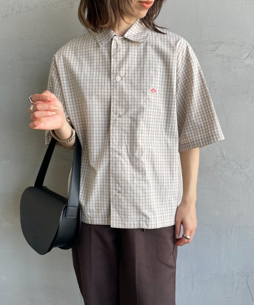 DANTON/ダントン] コットンポプリン チェック柄 半袖シャツ