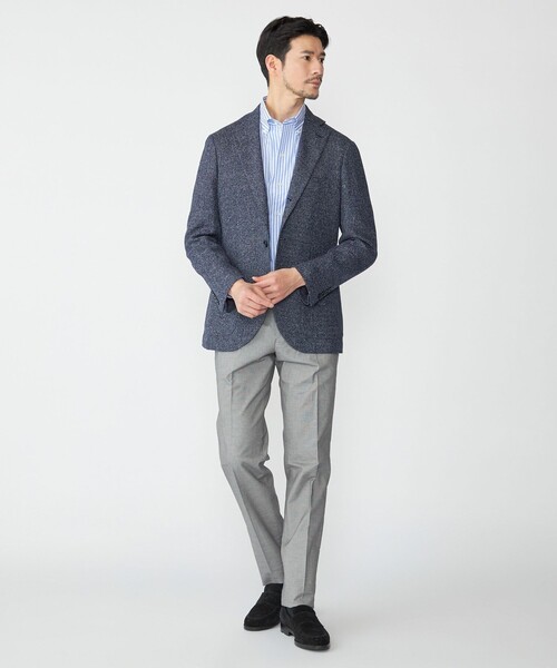 SHIPS（シップス）の「SHIPS: イタリアン ボタンダウン パナマ ロンドンストライプ シャツ（ビジネスシャツ・メンズ・ネイビー/スカイブルー・38/39/40）」の8枚目の写真