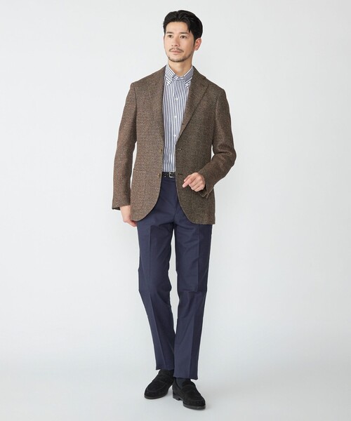 SHIPS（シップス）の「SHIPS: イタリアン ボタンダウン パナマ ロンドンストライプ シャツ（ビジネスシャツ・メンズ・ネイビー/スカイブルー・38/39/40）」の11枚目の写真