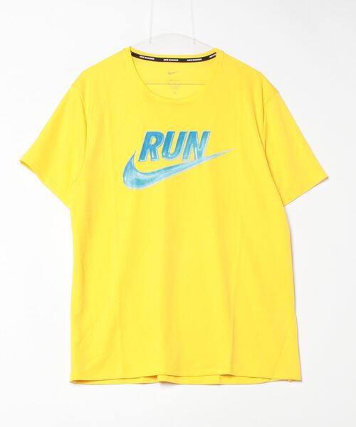 NIKE(ナイキ)の「ナイキ NIKE ナイキ ラン エナジー マイラー S/S トップ(Tシャツ/カットソー・メンズ・イエロー/パープル/エメラルド/ブラック・S/M/L/LL)」の1枚目の写真