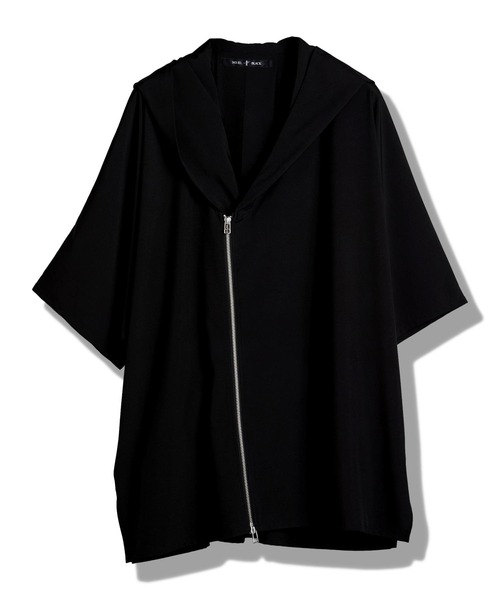 NO ID.（ノーアイディ）の「【NO ID.】Hood Dolman Zip Big Shirt / フード ドルマン ジップ ビッグ シャツ（Tシャツ/カットソー・メンズ・ホワイト/その他23/ブラック/グレー・ONE SIZE）」の7枚目の写真