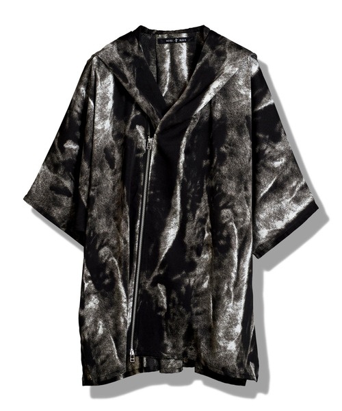 NO ID.（ノーアイディ）の「【NO ID.】Hood Dolman Zip Big Shirt / フード ドルマン ジップ ビッグ シャツ（Tシャツ/カットソー・メンズ・ホワイト/その他23/ブラック/グレー・ONE SIZE）」の8枚目の写真