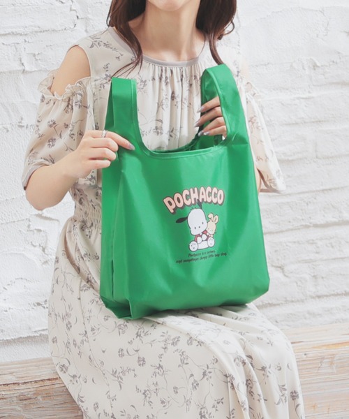 Honeys（ハニーズ）の「サンリオキャラクターズ／お弁当バッグ（エコバッグ/サブバッグ・レディース・ネイビー/ベージュ/アイボリー/グリーン/サックスブルー・FREE）」の3枚目の写真