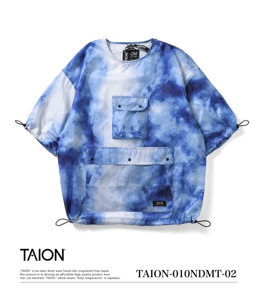 TAION（タイオン）の「【TAION(タイオン)】〈ユニセックス〉ノンダウン マウンテン クルーネック ハーフスリーブカットソー（Tシャツ/カットソー・メンズ・ダークネイビー/スカイブルー系1/オリーブ/ブルーグリーン/ブラック/ダークパープル・S/M/L/XS/XL）」の5枚目の写真