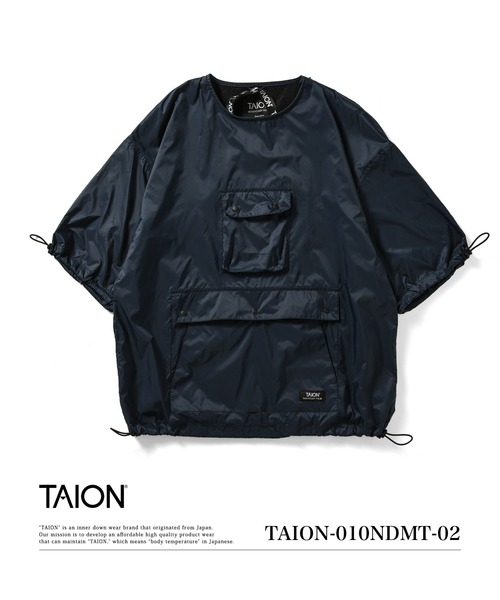 TAION（タイオン）の「【TAION(タイオン)】〈ユニセックス〉ノンダウン マウンテン クルーネック ハーフスリーブカットソー（Tシャツ/カットソー・メンズ・ダークネイビー/スカイブルー系1/オリーブ/ブルーグリーン/ブラック/ダークパープル・S/M/L/XS/XL）」の4枚目の写真