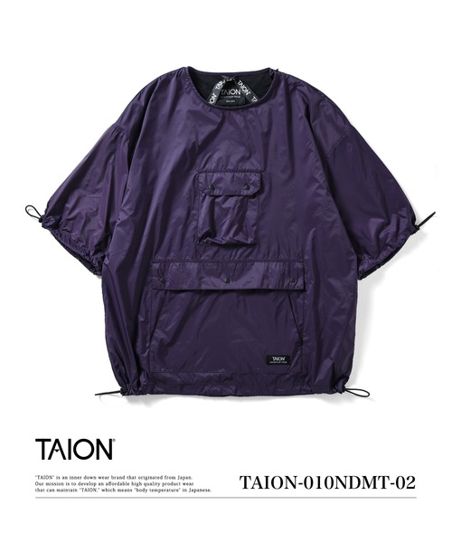 TAION（タイオン）の「【TAION(タイオン)】〈ユニセックス〉ノンダウン マウンテン クルーネック ハーフスリーブカットソー（Tシャツ/カットソー・メンズ・ダークネイビー/スカイブルー系1/オリーブ/ブルーグリーン/ブラック/ダークパープル・S/M/L/XS/XL）」の6枚目の写真