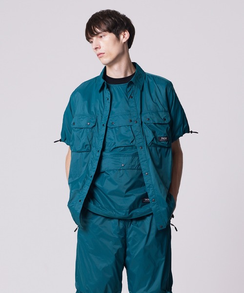 TAION（タイオン）の「【TAION(タイオン)】〈ユニセックス〉ノンダウン マウンテン クルーネック ハーフスリーブカットソー（Tシャツ/カットソー・メンズ・ダークネイビー/スカイブルー系1/オリーブ/ブルーグリーン/ブラック/ダークパープル・S/M/L/XS/XL）」の15枚目の写真