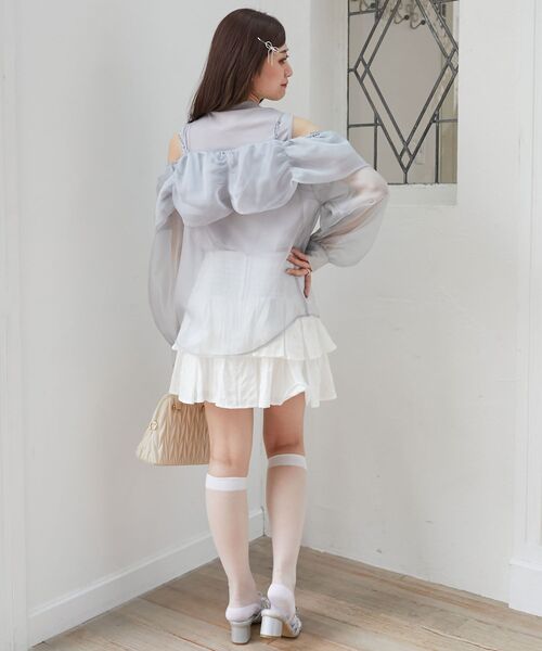 MAJESTIC LEGON(マジェスティックレゴン)の「タンクセットリボンシアーブラウス(シャツ/ブラウス・レディース・アイボリー/ピンクベージュ/グレー・MEDIUM)」の22枚目の写真