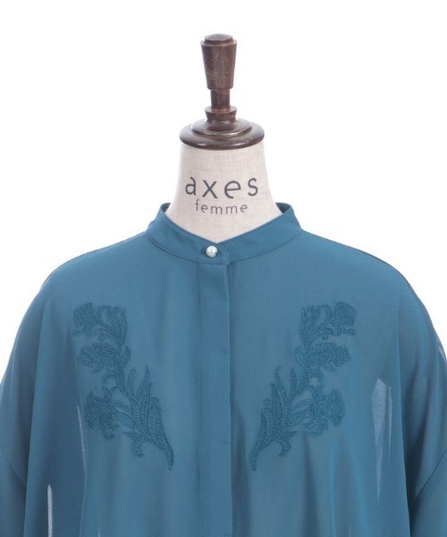 axes femme(アクシーズファム)の「エンブロイダリーシャツ(シャツ/ブラウス・レディース・ホワイト/ブラック/ブルーグリーン・FREE)」の11枚目の写真