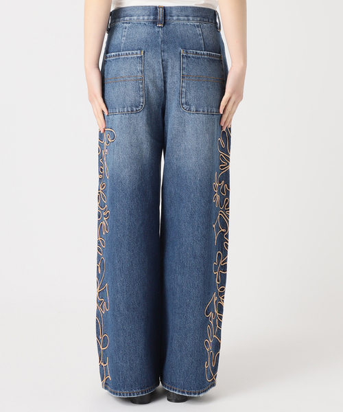JOURNAL STANDARD(ジャーナルスタンダード)の「【YOU LOOK GOOD×JS】コードエンブロイダリーデニムパンツ(デニムパンツ・レディース・ブルー・36/38)」の7枚目の写真