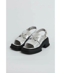 【Bella lume】ウェッジ サンダル 23.5㎝ シルバー ウェッジサンダル – Bella lume