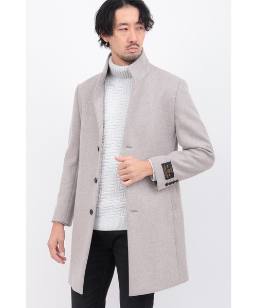 HIGH STREET（ハイストリート）の「MTRｶｼﾐｱｺﾝﾒﾙﾄﾝｽﾀﾝﾄﾞCT（ステンカラーコート・メンズ・ブラック/ベージュ・LL/L/S/M）」の2枚目の写真