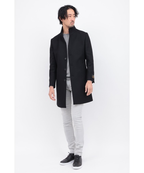 HIGH STREET（ハイストリート）の「MTRｶｼﾐｱｺﾝﾒﾙﾄﾝｽﾀﾝﾄﾞCT（ステンカラーコート・メンズ・ブラック/ベージュ・LL/L/S/M）」の4枚目の写真