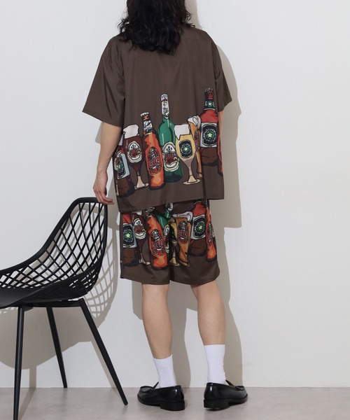 セットアップ プリント ビッグ シャツ ショートパンツ nr8513 セットアップ プリント ビッグ シャツ ショートパンツ nr8513