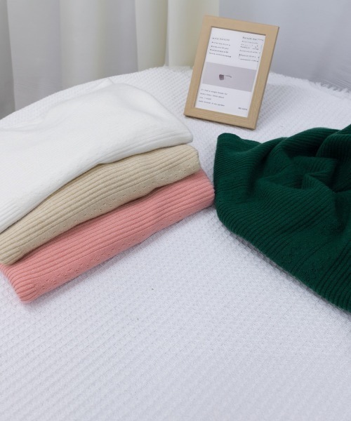 Miniministore（ミニミニストア）の「サマーニットトップス ドルマンスリーブ夏（ニット/セーター・レディース・ダークグリーン/ベージュ/ホワイト/ワインレッド/ピンク/ライトグレー/ブラック・FREE）」の18枚目の写真