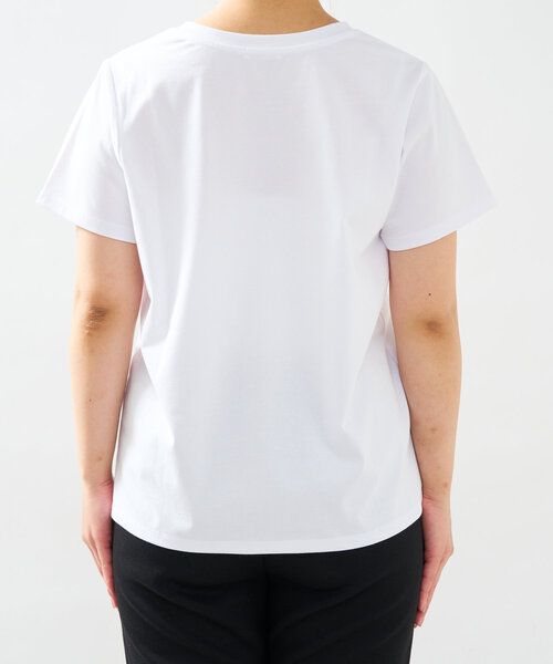 un dix cors(アンディコール)の「《接触冷感・吸水速乾》箔ラインロゴTシャツ(Tシャツ/カットソー・レディース・ブラック/ホワイト・FREE)」の16枚目の写真