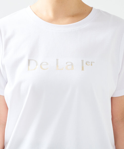 un dix cors(アンディコール)の「《接触冷感・吸水速乾》箔ラインロゴTシャツ(Tシャツ/カットソー・レディース・ブラック/ホワイト・FREE)」の17枚目の写真