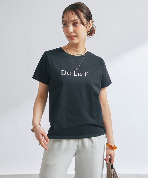 un dix cors(アンディコール)の「《接触冷感・吸水速乾》箔ラインロゴTシャツ(Tシャツ/カットソー・レディース・ブラック/ホワイト・FREE)」の21枚目の写真
