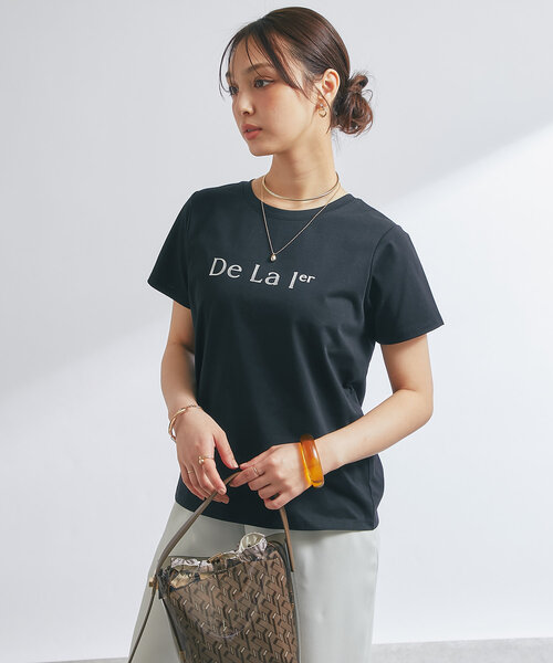 un dix cors(アンディコール)の「《接触冷感・吸水速乾》箔ラインロゴTシャツ(Tシャツ/カットソー・レディース・ブラック/ホワイト・FREE)」の22枚目の写真