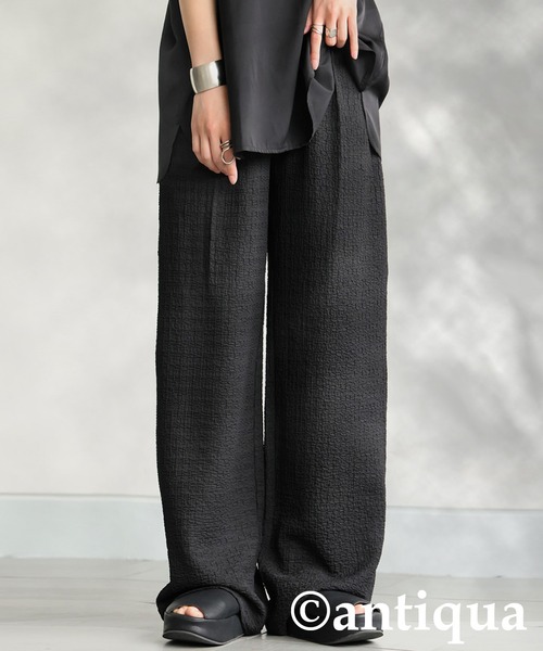 antiqua(アンティカ)の「膨れジャガードタックパンツ(その他パンツ・レディース・ブラック/ブルー・LARGE/MEDIUM)」の2枚目の写真