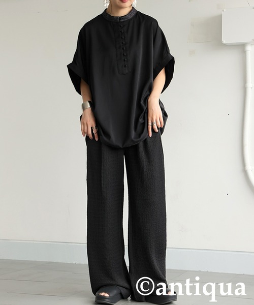 antiqua(アンティカ)の「膨れジャガードタックパンツ(その他パンツ・レディース・ブラック/ブルー・LARGE/MEDIUM)」の3枚目の写真