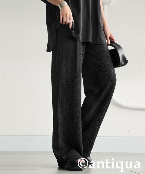 antiqua(アンティカ)の「膨れジャガードタックパンツ(その他パンツ・レディース・ブラック/ブルー・LARGE/MEDIUM)」の4枚目の写真