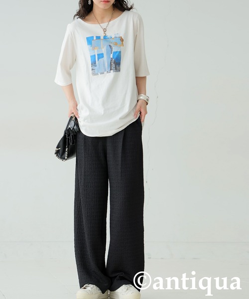 antiqua(アンティカ)の「膨れジャガードタックパンツ(その他パンツ・レディース・ブラック/ブルー・LARGE/MEDIUM)」の7枚目の写真
