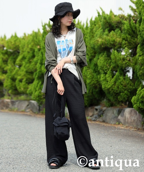 antiqua(アンティカ)の「膨れジャガードタックパンツ(その他パンツ・レディース・ブラック/ブルー・LARGE/MEDIUM)」の8枚目の写真