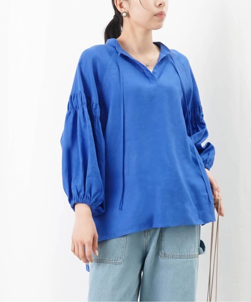ブラウス シャツ LC/LLL ファスナー配色ブラウス レディース LADY LUCK LUCA ブラウス シャツ LC/LLL ストライプギャザー