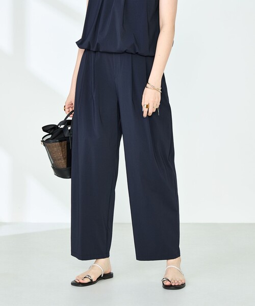 NOLLEY’S（ノーリーズ）の「《セットアップ対応》撥水ストレッチタフタツータックパンツ（その他パンツ・レディース・ネイビー/ライトブルー・38/36）」の13枚目の写真