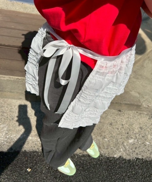 ipugo(イプゴ)の「ipugo/イプゴ レースラップレイアードスカート 秋物 秋服 2026年秋冬(スカート・レディース・ホワイト/ブラック・FREE)」の19枚目の写真