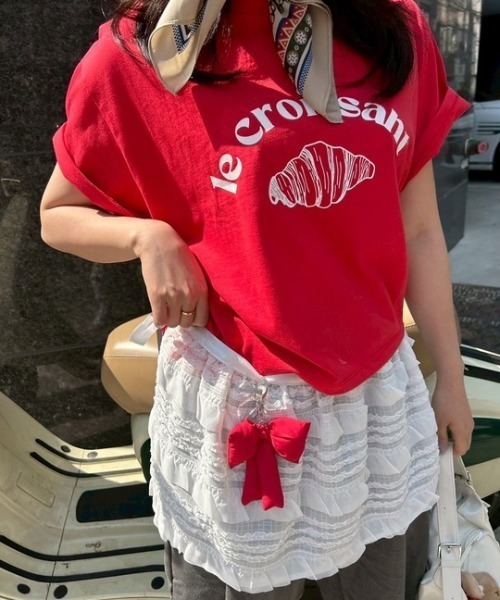 ipugo(イプゴ)の「ipugo/イプゴ レースラップレイアードスカート 秋物 秋服 2026年秋冬(スカート・レディース・ホワイト/ブラック・FREE)」の17枚目の写真