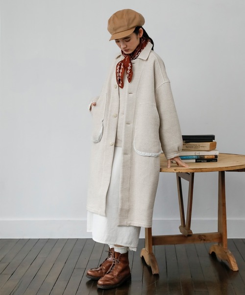 Brocante（ブロカント）の「[Brocante / ブロカント] オリジナルツイード ウーブリエコート（その他アウター・レディース・ブラック/ベージュ・2）」の3枚目の写真