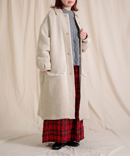 Brocante（ブロカント）の「[Brocante / ブロカント] オリジナルツイード ウーブリエコート（その他アウター・レディース・ブラック/ベージュ・2）」の7枚目の写真