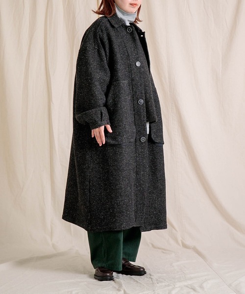 Brocante（ブロカント）の「[Brocante / ブロカント] オリジナルツイード ウーブリエコート（その他アウター・レディース・ブラック/ベージュ・2）」の9枚目の写真