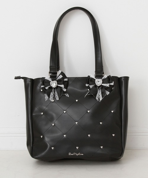 セール】ハートスタッズキルティングリボン痛バッグ（トートバッグ