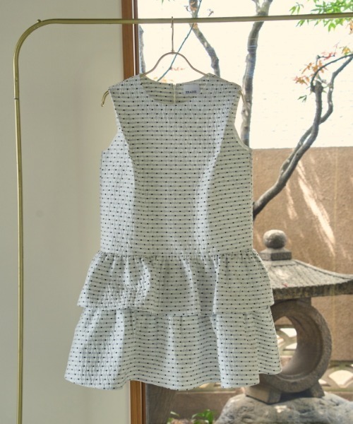 ERADIE(エラディエ)の「Jacquard tiered mini one piece ジャガードティアードミニワンピース(ワンピース・レディース・ホワイト/レッド/ネイビー・FREE)」の14枚目の写真