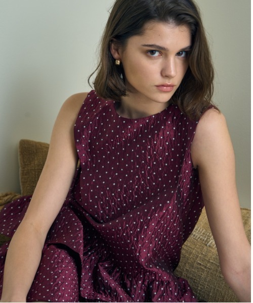ERADIE(エラディエ)の「Jacquard tiered mini one piece ジャガードティアードミニワンピース(ワンピース・レディース・ホワイト/レッド/ネイビー・FREE)」の19枚目の写真