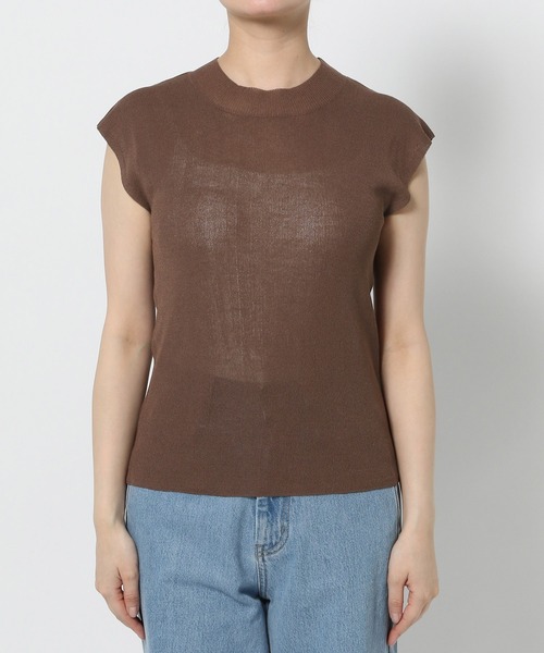 mysty woman（ミスティウーマン）の「2WAYプチハイニットフレンチスリーブ　575223（ニット/セーター・レディース・ブラウン/アイボリー/ブラック・FREE）」の22枚目の写真