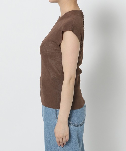 mysty woman（ミスティウーマン）の「2WAYプチハイニットフレンチスリーブ　575223（ニット/セーター・レディース・ブラウン/アイボリー/ブラック・FREE）」の21枚目の写真