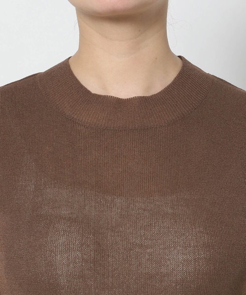 mysty woman（ミスティウーマン）の「2WAYプチハイニットフレンチスリーブ　575223（ニット/セーター・レディース・ブラウン/アイボリー/ブラック・FREE）」の18枚目の写真