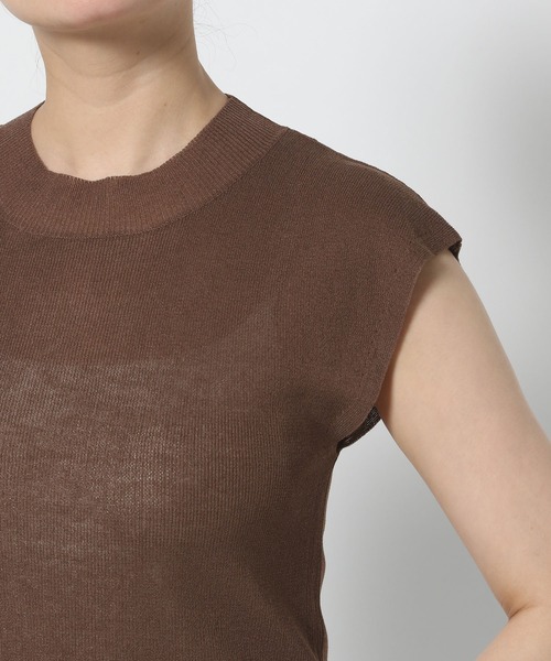 mysty woman（ミスティウーマン）の「2WAYプチハイニットフレンチスリーブ　575223（ニット/セーター・レディース・ブラウン/アイボリー/ブラック・FREE）」の17枚目の写真