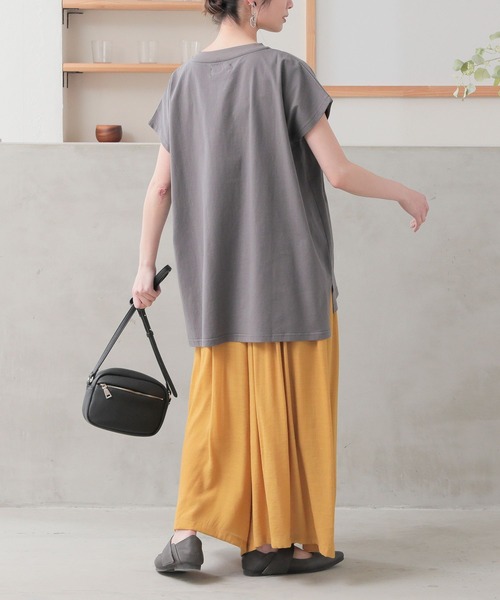 n'OrLABEL(ノアールレーベル)の「配色ドットプリントフレンチスリーブTシャツ(Tシャツ/カットソー・レディース・オフホワイト/チャコール・2/1)」の16枚目の写真